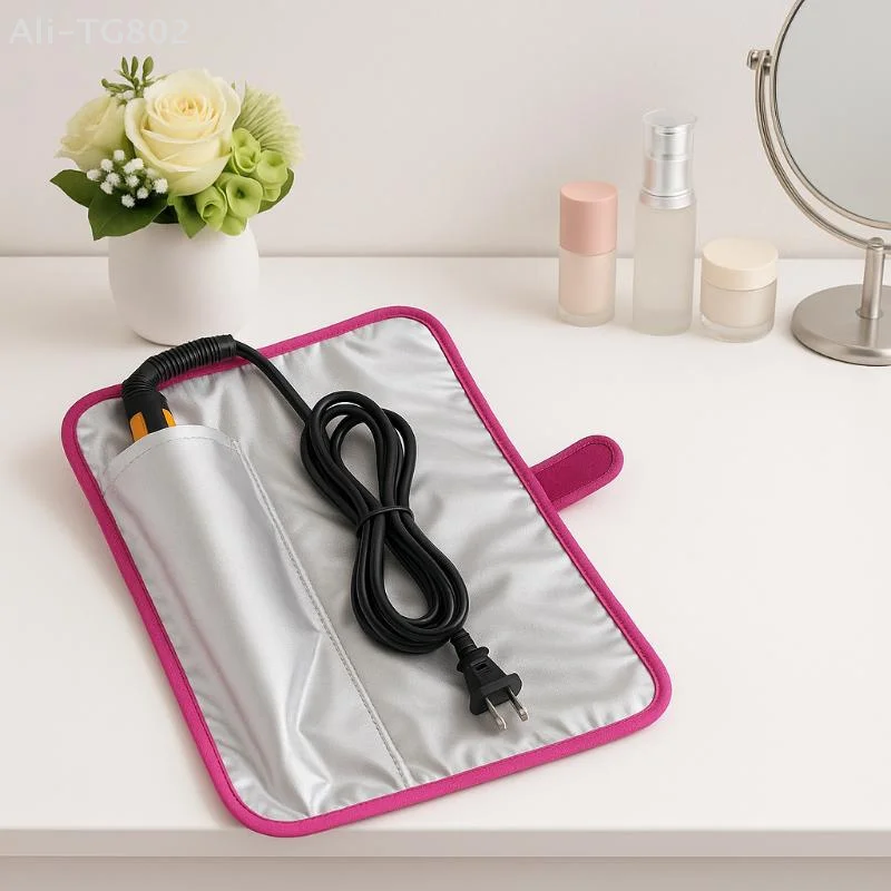 Heat Resistant Anti-Heat Mat Pouch Portable for Hair Straightener Flat Iron Curling Iron Styling Organizer Prevents Burns