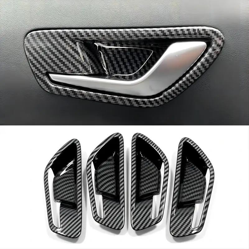 For Hyundai Tucson NX4 2022 2021 Car Trim Carbon Fiber Styling Inside Door Handle Cover