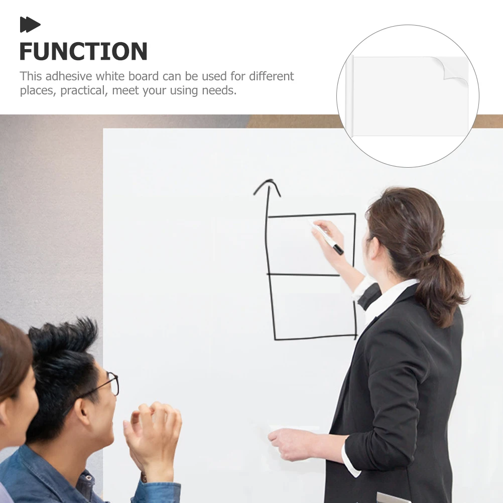 

Portable Self Adhesive Whiteboard Dry Erase Board 45cmx2m Removable Wallpaper Erasable Boards Suitable Office Home Lightweight