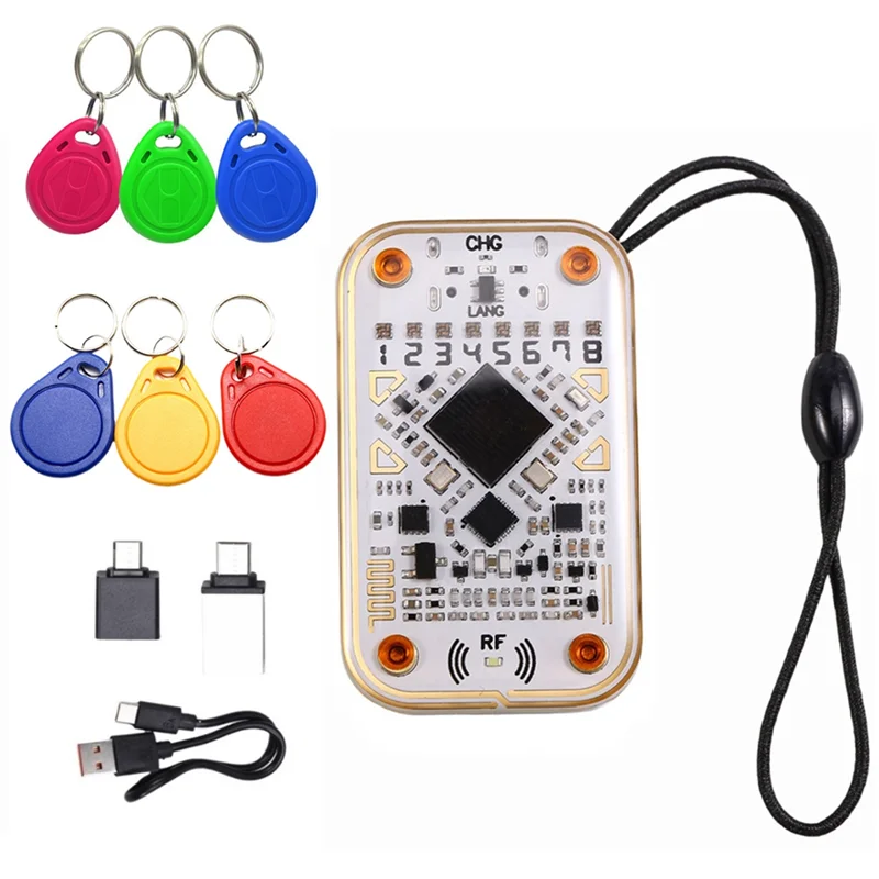 

SQPP-Comprehensive RFID NFC Smart Chip Reader By Chameleon Ultra + 3XT5577/UID Keychain Emulators For 125K 13.56M IC ID Cards