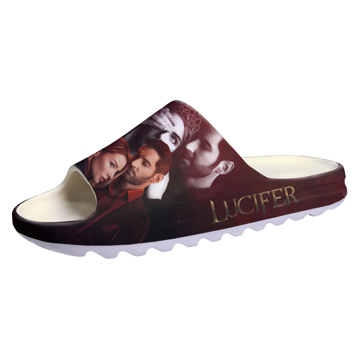 Lucifer Soft Sole Sllipers Home Clogs Tom Ellis Step On Water Shoes Mens Womens Teenager Step in Customized Sandals