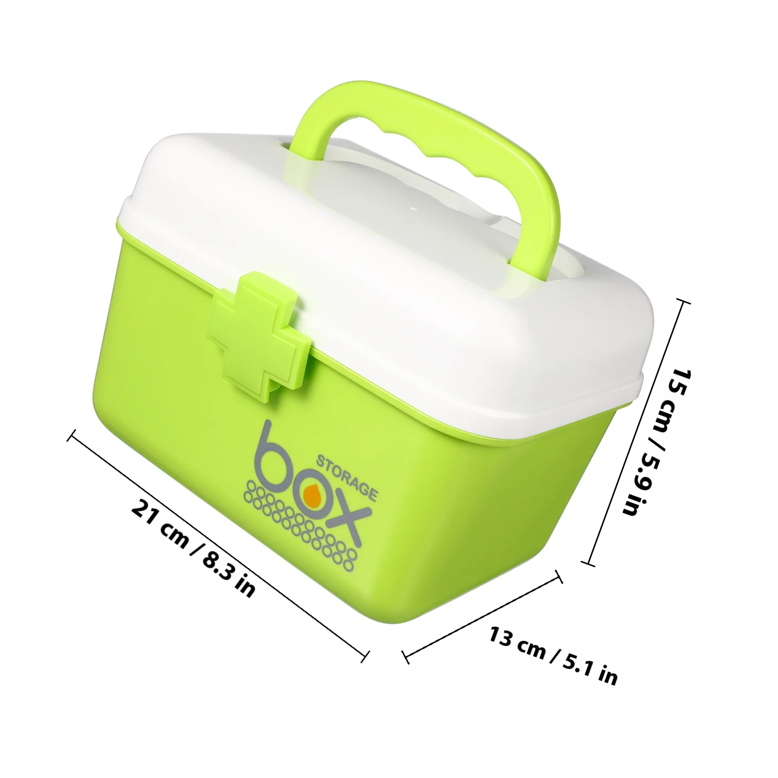 صندوق محمول بطبقة مزدوجة 21 × 16.5 × 15 سم منظم تخزين بلاستيكي خفيف الوزن للمنزل في الهواء الطلق #2