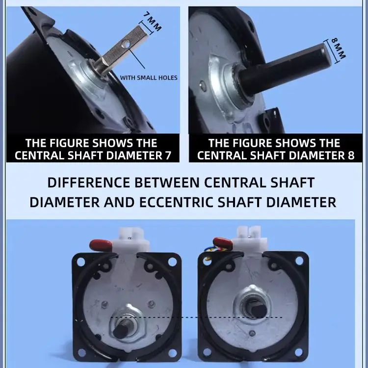 2.5rpm 14w 60KTYZ Permanent Magnetic Synchronism Motor Eccentric Shaft 8mm Without Hole 220V AC Metal Geared Reducer