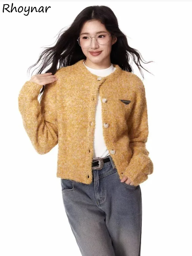 

Cardigan Women Temperament O-neck Sweet Girls Elegant Plush Tops All-match Fashion College Cozy Charming Winter Sweaters Ins
