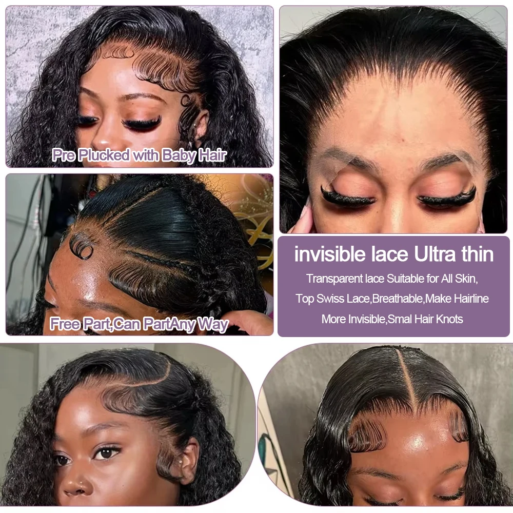 250 Density Burmese Curly HD Half Head Lace Wig Frontal 13x6 Glueless Deep Wave 100 Human Hair Wigs Sale Front Jerry Kinky Part image 3