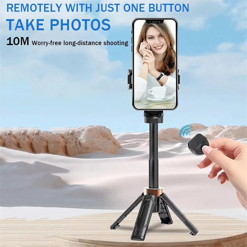 กระเป๋าแบบพกพามินิบลูทูธ Selfie Stick Telescopic ขาตั้งกล้องมัลติฟังก์ชั่นผู้ถือโทรศัพท์มือถือ Monopod แบบพับได้