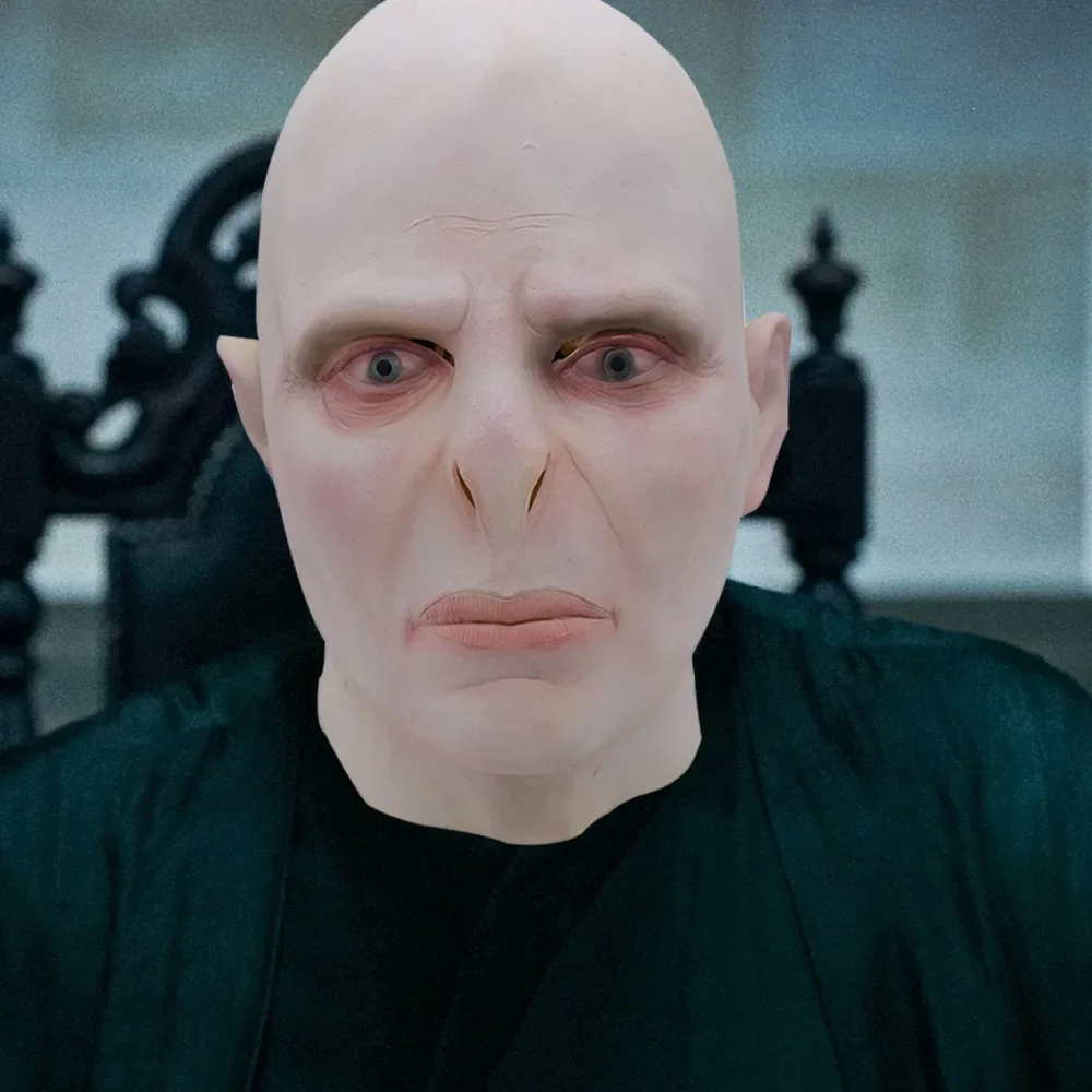 The Lord Voldemort Cosplay Mask dalla scuola di stregoneria e Wizardry Tom marvolte Riddle copricapo una maschera in lattice calvo Horror