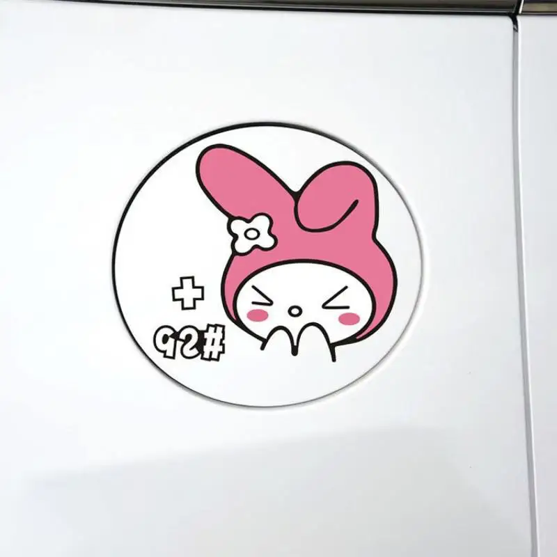 Kawaii Sanrio Car Stickers Rear View Mirror Reversing Mirror Fuel Tank Cap Sticker Cartoon My Melody Car Accessories Gift