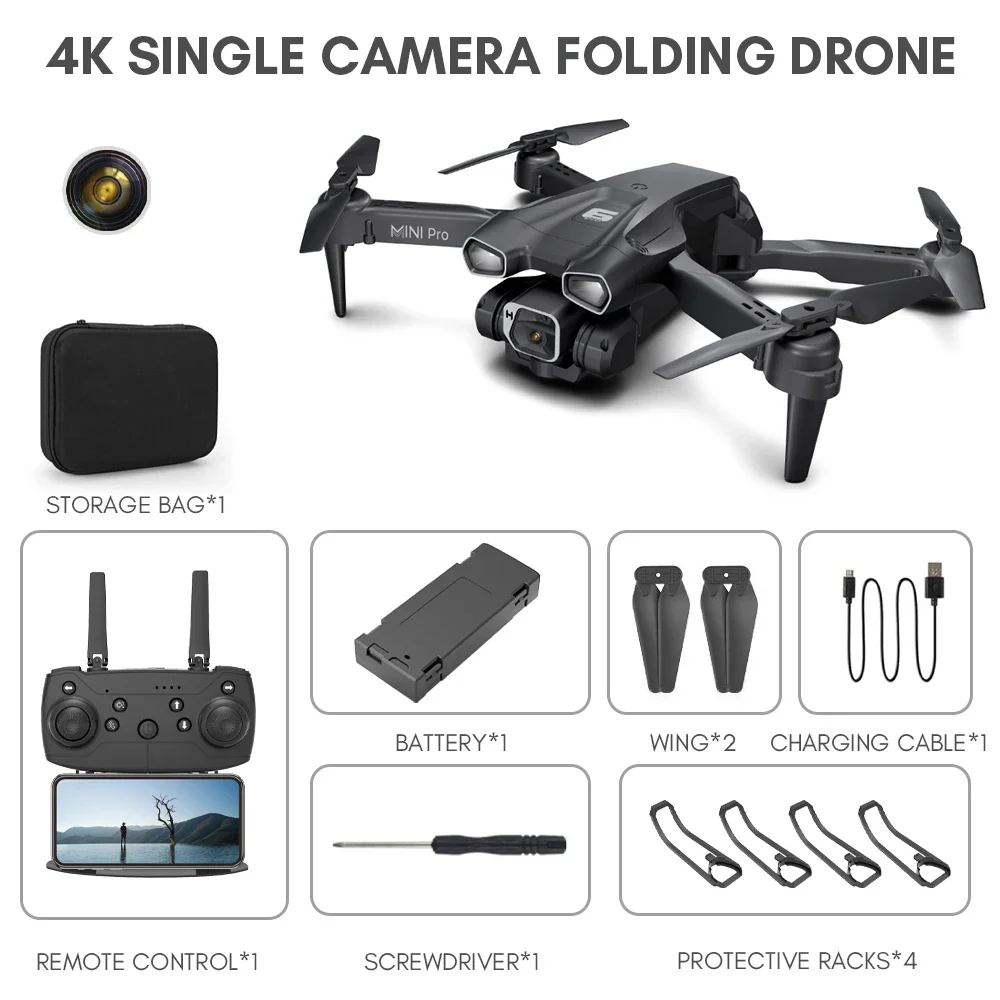 

H66 Drone 4K Hd Camera Rc Drone Dual Camera Remote Control Helicopter Folding Aerial Optical Flow Positioning Drone Flying Toy