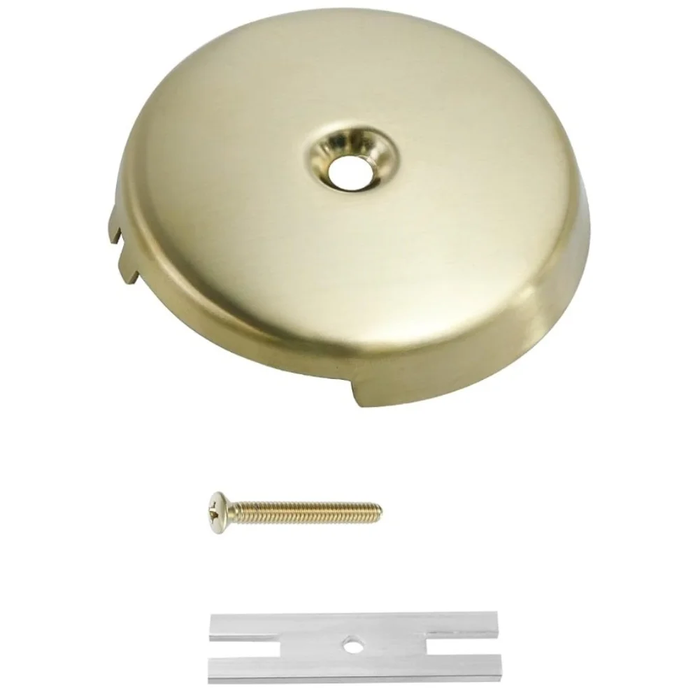 Brushed Gold Zinc Alloy Bathtub Overflow Faceplate 3-1/8 Inch Single Hole Drain Trim Kit Conversion Assembly For Standard Tub