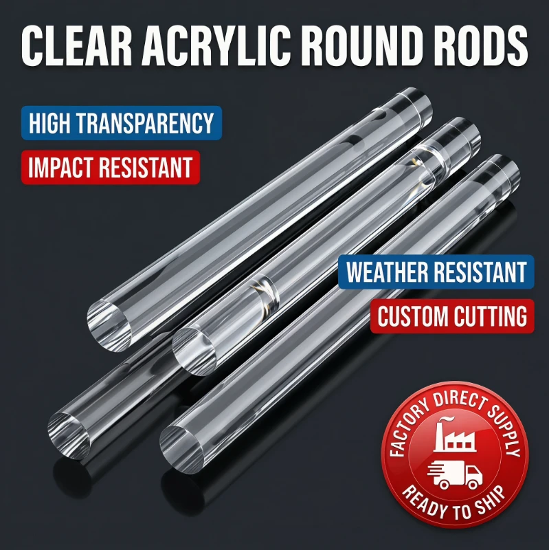 Acrylic Rod, Clear Acrylic Rod, PMMA Rod, Solid Acrylic Bar, Acrylic Round Bar, Organic Glass Rod