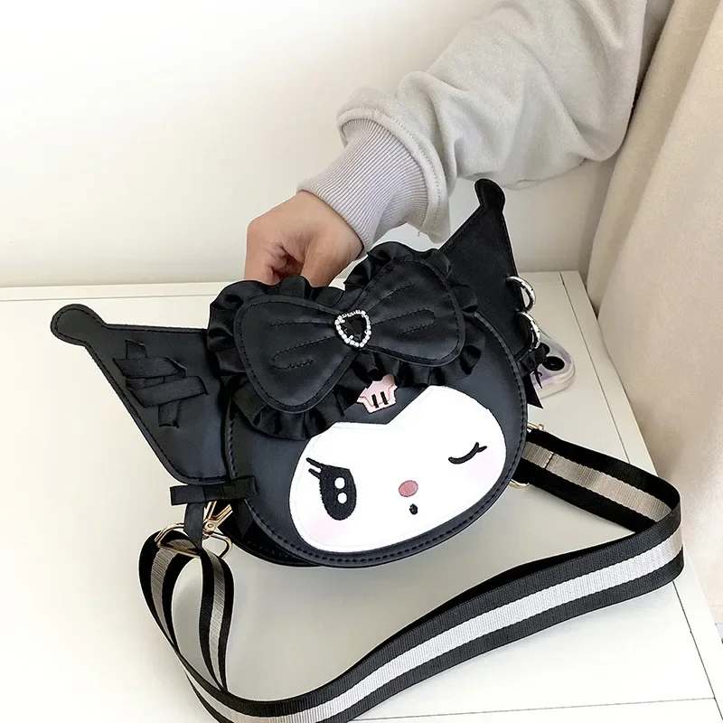 

PU Anime My Melody Crossbody Bag Kuromi New Figure Portable Packet All-Match Heart Shape Bags for Woman Kawaii Cartoon