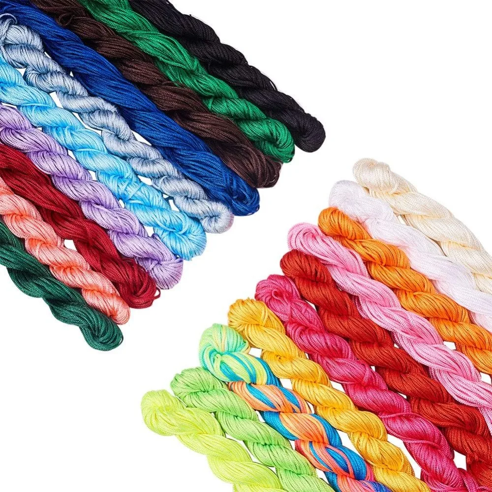 480 Yard 1mm Nylon String Chinese Knotting Cord 20 Colors Nylon Thread Kumihimo Macrame Thread Braided Beading String Cord