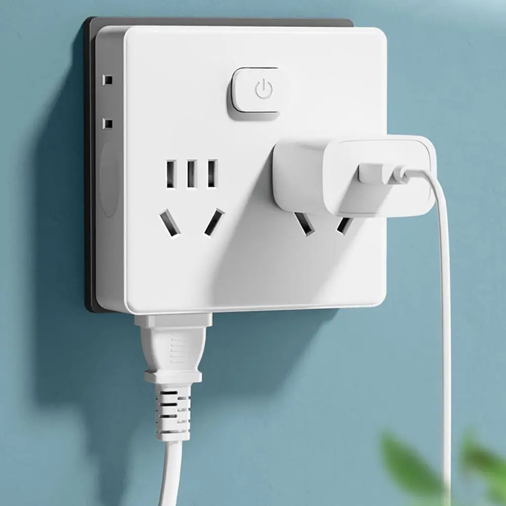 

Space Saving Ultra Thin Power Strip Flat Plug USB C Ports Wall Plug Widely Outlets Power Expander Home Use