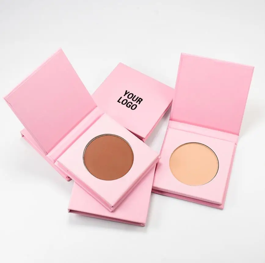 Custom Logo Pressed Powder Waterproof Long Lasting Full Coverage Face Compact Setting Powder Makeup Foundation Cosmetics Bulk