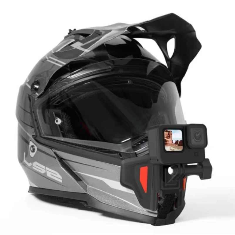 

Motorcycle helmet mounting strap foldable front chin mounting