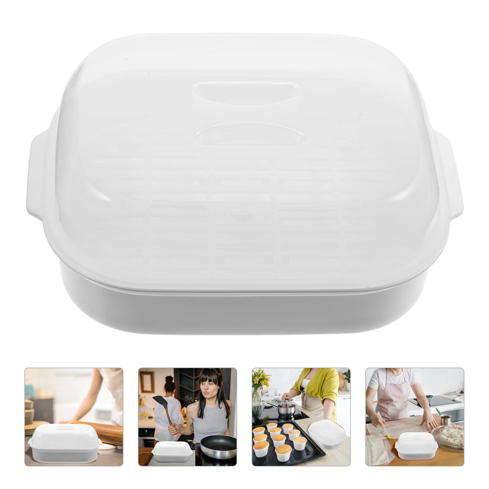 

Microwave Oven Steamer for Steamed Buns Kitchen Cooking Heating Accessories Utensils Vegetable with Lid Carafe