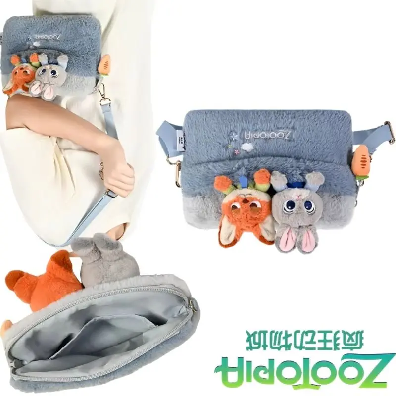 

Zootopia плюшевая сумка через плечо с героями мультфильмов Джудит Лавнер Хоппс плюшевая сумка через плечо аниме периферийные устройства фестиваль подарок большая вместимость