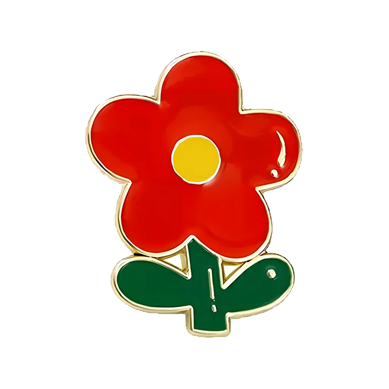 Cute Cartoon Flower Pins 4-design Enamel Clove Tulip Grass Metal Brooch Pin On Clothes Backpack Lapel Badge Friends Gifts