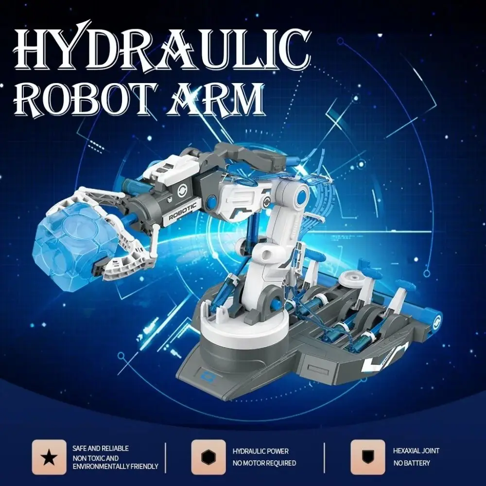 

DIY Assembled Hydraulic Mechanical Arm Hydraulic System 3IN1 Model Kit STEM Assembly Toys Puzzle Toy Mechanical Design