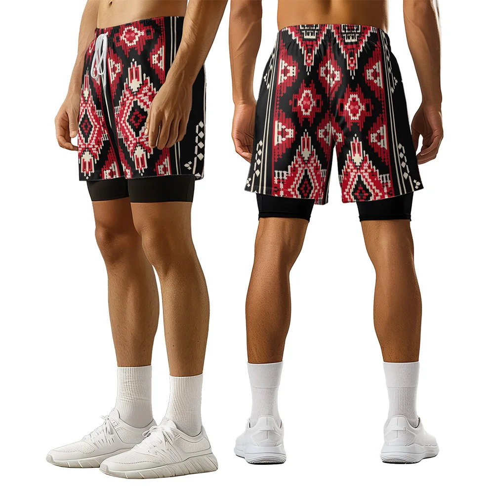 2024 New original design Mosaic lattice Summer 3D Advanced Print Casual trend Sports High Street  basketball shorts  men shorts