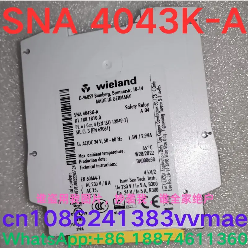 Second-hand test OK,safety relay  SNA 4043K-A  SNA4043K-A   Contact me and I can offer you a discount