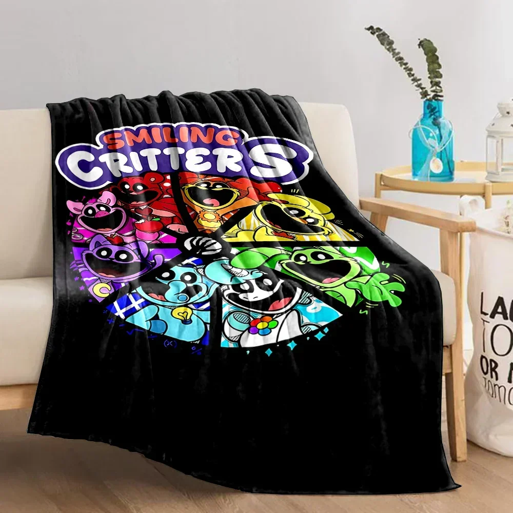 Funny S-Smiling C-Critter Horr0r Cartoon Flannel Blanket for Bed Bedroom Sofa Picnic,Throw Blanket for Cover Outdoor Leisure Nap