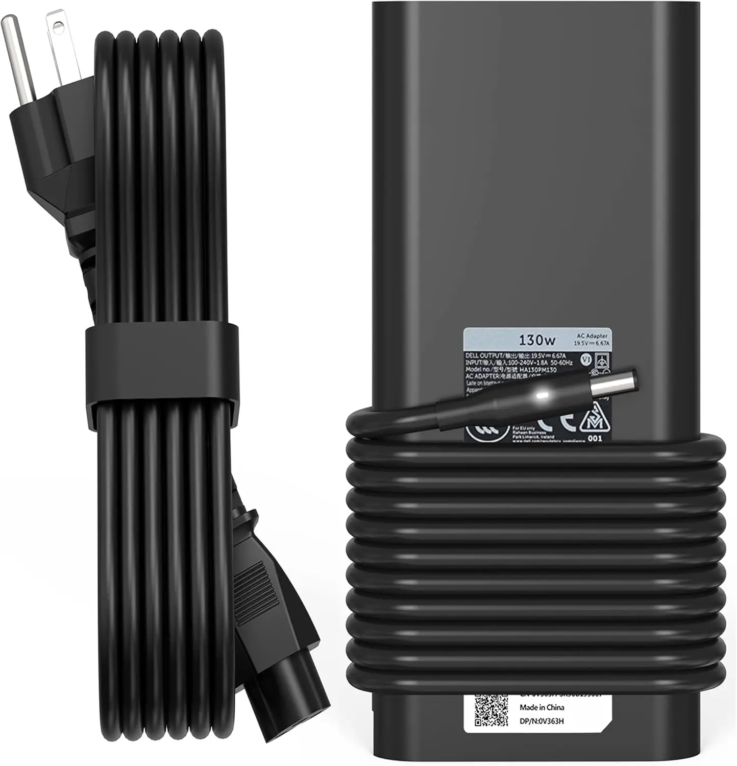 Adaptador de alimentação fino 130W para Dell XPS 15 17 9730 9640 Inspiron 7348 7720 7710 5420 5415 5410 Carregador para laptop HA130PM130 0V363H