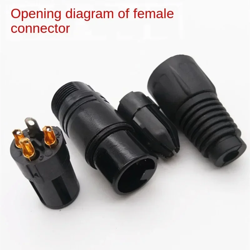 Gold plated gun male female connector microphone plug cannon male female connector card faucet three core Balance Card