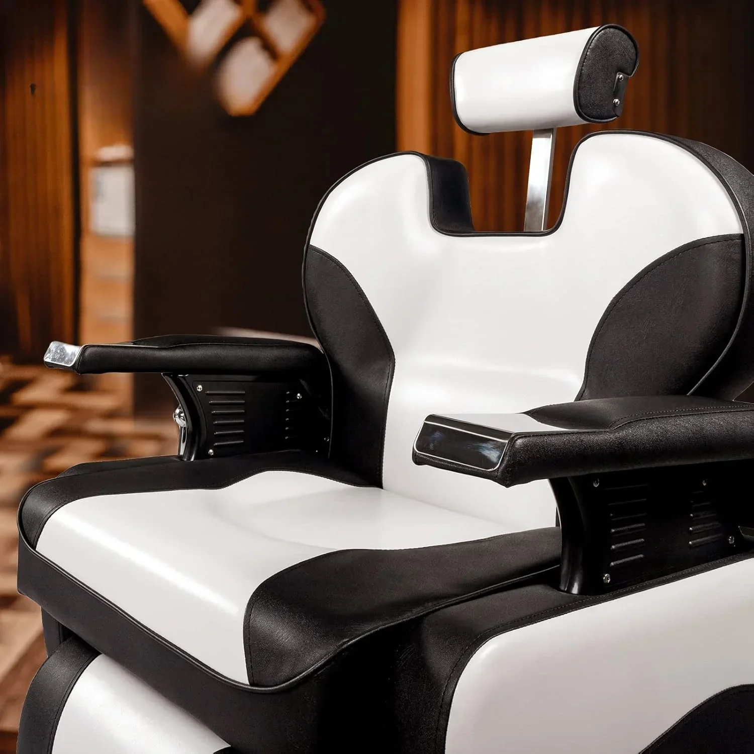 

Classic Barber Chair Reclining Hair Salon Stylist Chair All purpose, Heavy Duty Hydraulic Pump, Adjustable Headrest