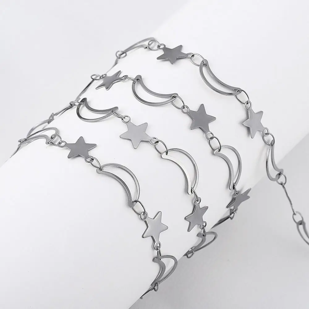 Accessories Stainless Steel Hollow Chain Flat Chain 1 Meter Length Heart Connecting Chain Jewelry Making Chain Bracelet Making view 3