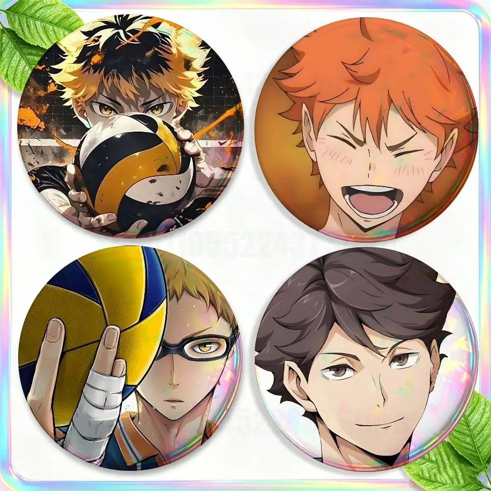 

Cute V-Volleyball Boy Anime 2-piece set Pins Backpack Clothes Jewelry Accessories Round Brooch Button Badge Collection Gift