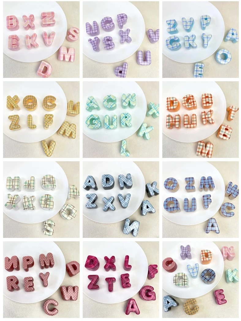 30/50/100 Stück/20 mm große Löcher Acryl Alphabet Buchstaben Perlen für DIY Telefon Kette Schlüsselanhänger Zubehör Materialien Lose Perlen – Detail 1