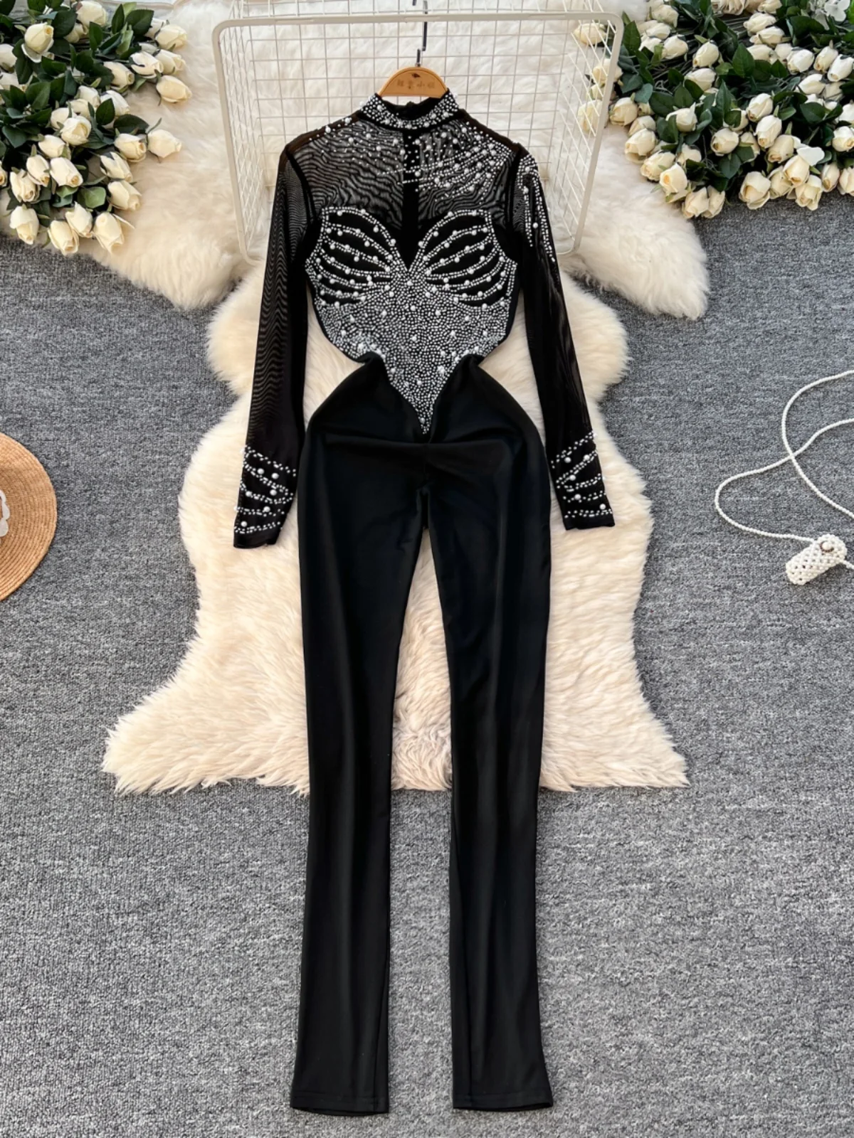 

Ele Long Sve Me Комбинезон женские с высокой талией, облегающие брюки прямого кроя, зимняя коллекция