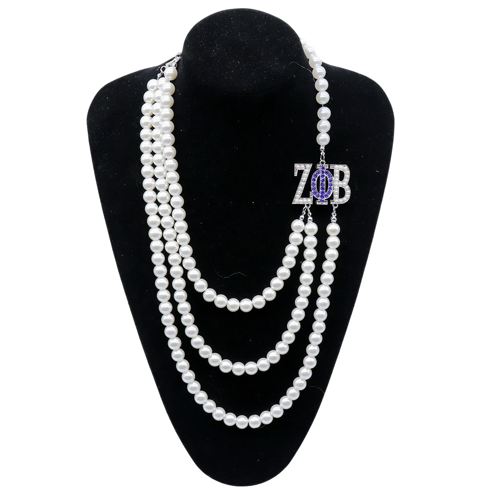 Imitation Pearl Strand Choker Statement Sorority Greek Letter Delta Psi ZETA Swing Phi Swing TLOD Philo Necklace for Women
