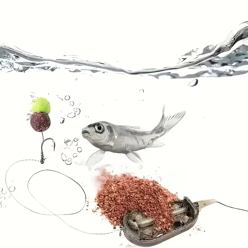 Hochleistungs-Karpfenfutterkorb-Set – Offener Köderkorb mit integriertem Bleikern + Anti-Tangle-Haarklammer, 20g-60g Method Feeder, ideal für – Detail 4