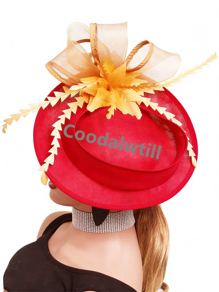 

Elegant Ladies Flower Feather Fascinator Derby Church Hat WOmen Charming Party Dinner Headpiece Women Wedding BANQUET Millinery