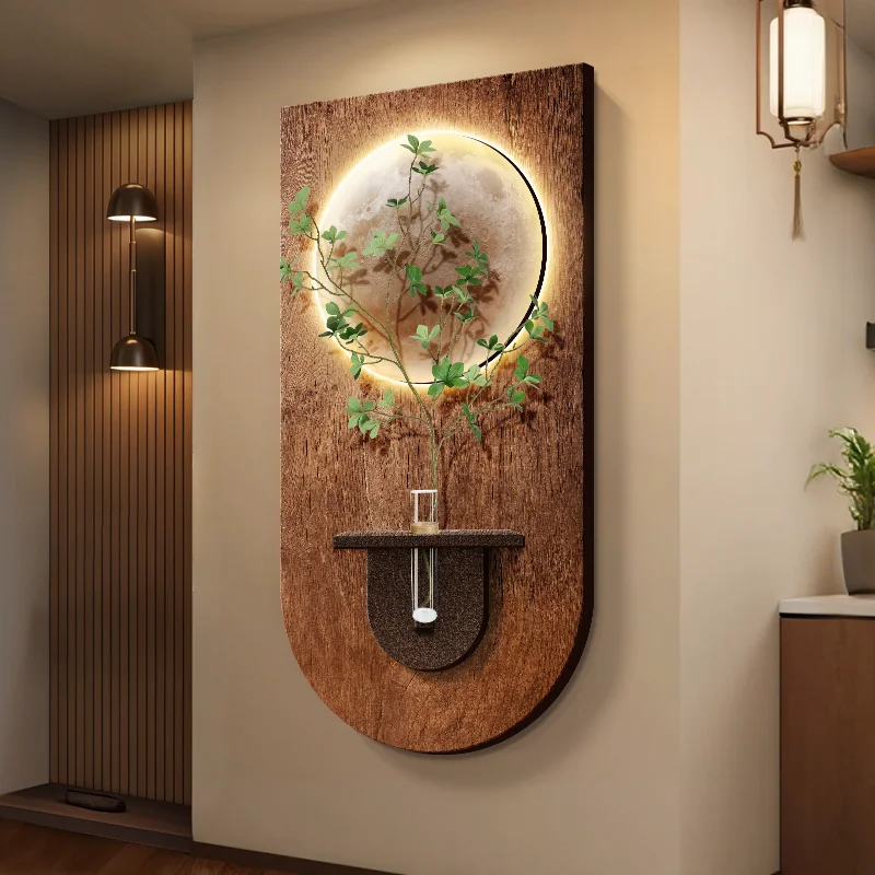 xx-Entrance  Log Color Wall Lamps Green Plant Corridor Hallway Modern Hanging Painting High-end Living Room Mural Lights*