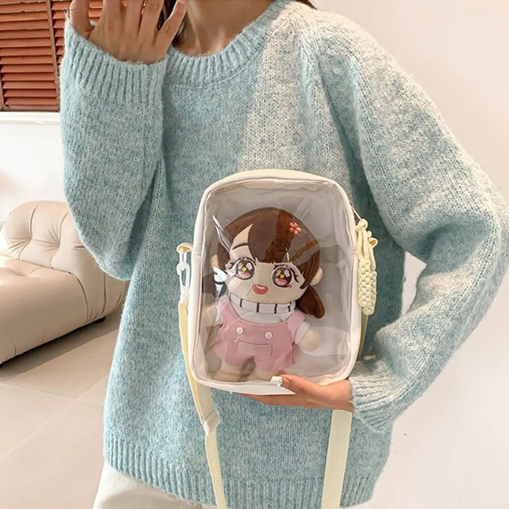 Portable Solid Color Kawaii Itabag Crossbody Bags Wallet Transparent Bags Small Item Bag Storage Bag Shoulder Bag Travel