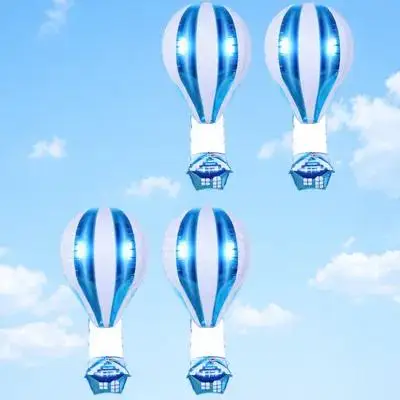 

4pcs Hot Air Balloon Decorations Vibrant Color Unique Shape Party Photo Booth Birthday Wedding Baby Shower Aluminum Film