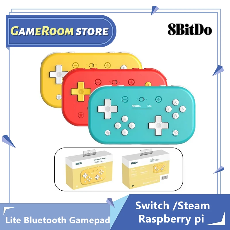 

8BitDo Lite Bluetooth Gamepad for Nintend Switch Lite Wireless Bluetooth Game Controller For NS Switch Windows Yellow Red Blue