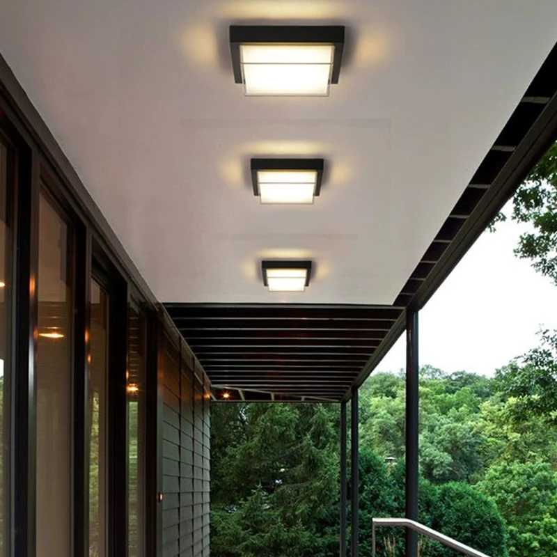 Imagem -06 - Lâmpada do Teto Quadrada ao ar Livre Led Arandelas Montadas na Superfície Luminária de Parede Exterior Luminária Impermeável Varanda do Banheiro e Jardim 110 v 220v