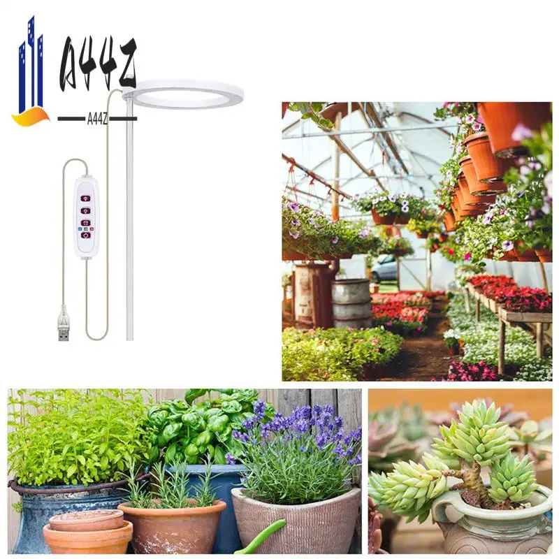 

A44Z-2X Светодиодный светильник для выращивания растений полного спектра Phyto Grow Lamp USB Angel Ring Lamp для роста суккулентов, цветочных растений (солнух)