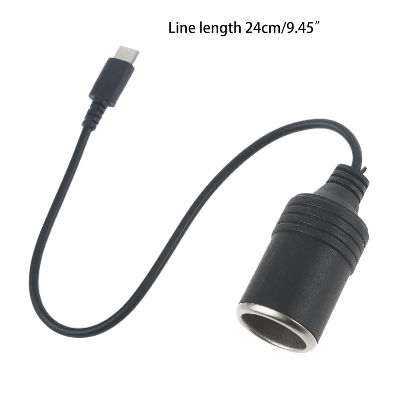 USB C PD to 12V 60W Car Cigarette-Lighter Socket Female Converter Adapter Cord for Car Car Vacuum Cleaner Dropship