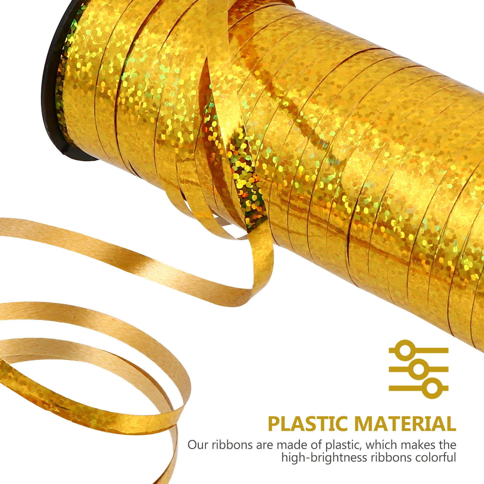 

2 Rolls Silver Plastic Packing Ribbons DIY Decorative Gift Wrapping Balloon Ties Party Wedding Bow Knot Crafts Elastic