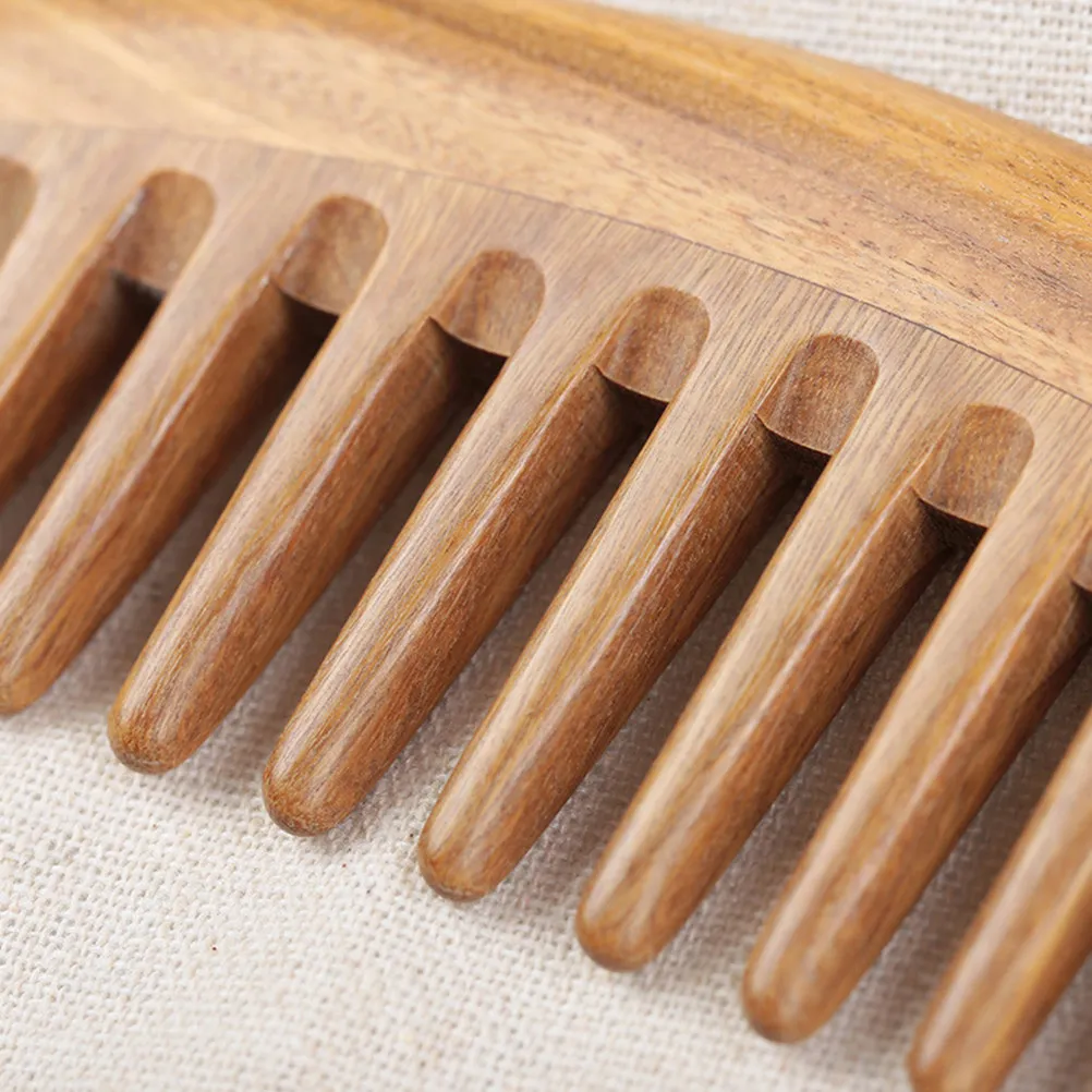 1Pcs Wide Tooth Wooden Comb for Curly Hair Natural Sandalwood Scalp Massage Hair Brush Gentle Detangling Comfortable Daily Use