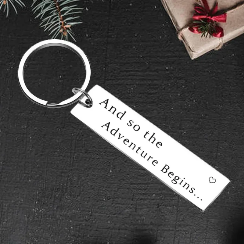 Cute New Journey Keychain Pendant Coworkers Retirement Gift College Graduation Gift Key Chains And so the adventure begins