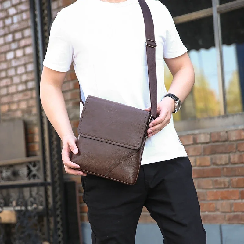 New Small Men Messenger Bags Bag Business Man Crossbody Bag Vintage Sling Pack Leather Male Bag Casual Shoulder Bag Luxury