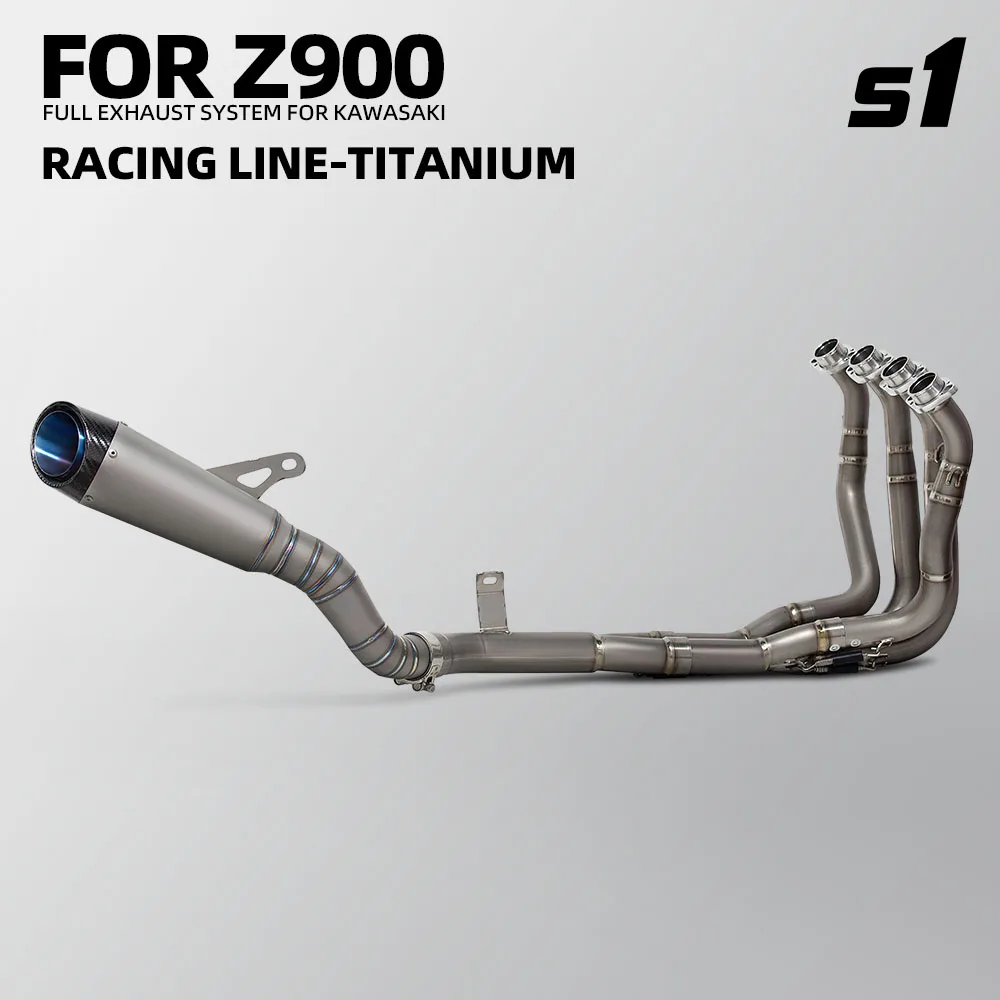 

Мотоциклетная полностью титановая выхлопная система, проект S1, глушитель без шнуровки, модифицированная выхлопная труба для Kawasaki Z900 2017-2025