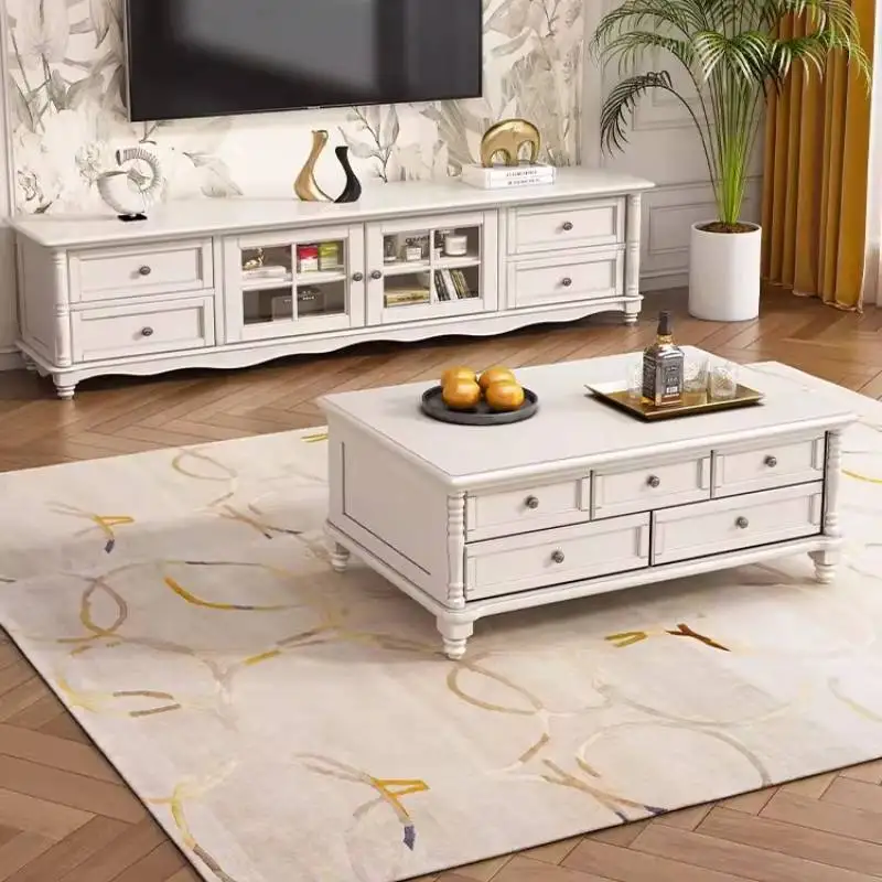 

Quality Arabic Luxury Coffee Tables White European Dining Living Room Coffee Tables Nordic Vintage Mesa De Centro Sala Furniture